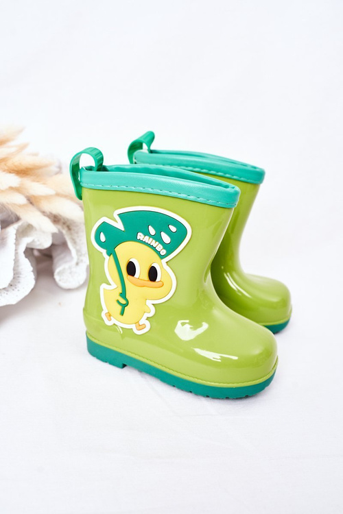 Dziecięce Kalosze Z Kaczuszką Zielone