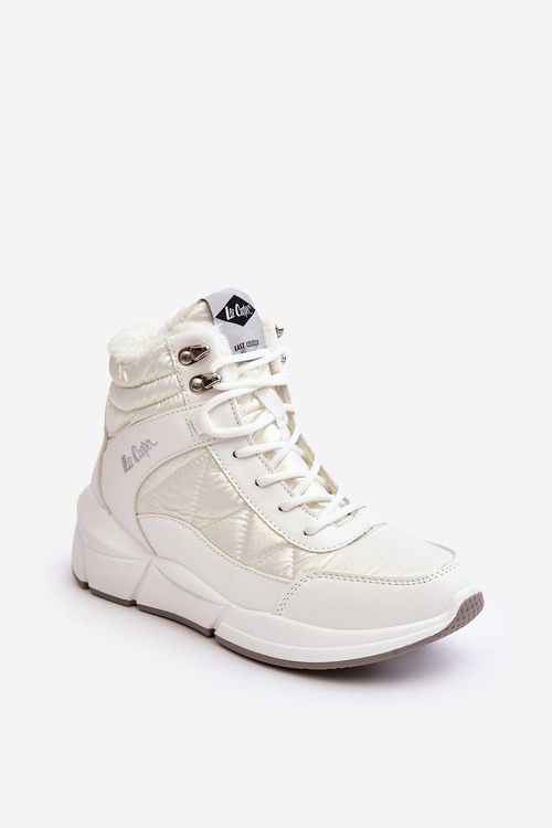 Ocieplane Botki Damskie Na Platformie Lee Cooper LCJ-23-44-1983L Białe
