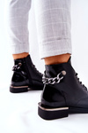 Botki Ocieplane Lakierowane Na Suwak Sergio Leone Czarne BT405