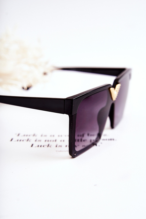 Kwadratowe Okulary Przeciwsłoneczne V130044 Czarne