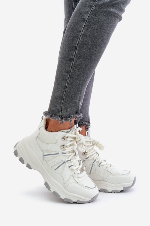 Ocieplane Sneakersy Damskie Big Star OO274A161 Białe