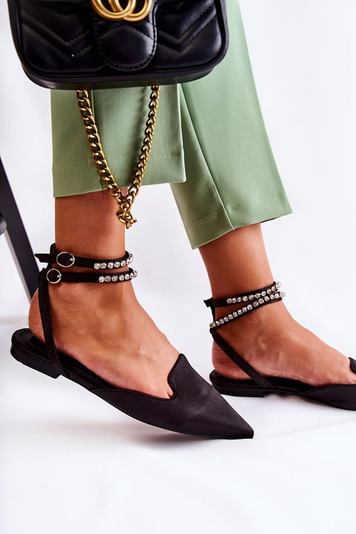 Damskie Sandały Z Noskiem W Szpic Czarne Amisha