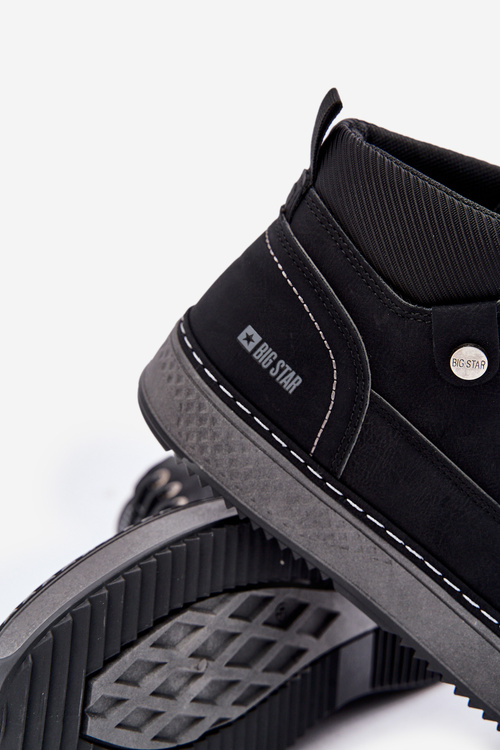 Sznurowane Botki Męskie Big Star OO174559 Hi-Poly System Czarne