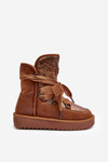 Damskie Śniegowce Z Wiązaniem D.Franklin DFSH370006 Brązowe 