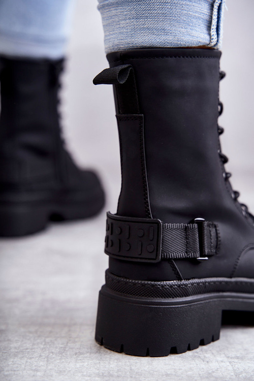 Damskie Botki Ocieplane Na Suwak Czarne Fabiola