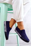 Damskie Tenisówki Slip-on Big Star HH274011 Granatowe