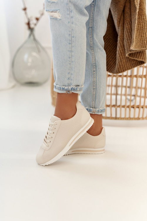 Damskie Sportowe Buty Sneakersy Beżowe Nova