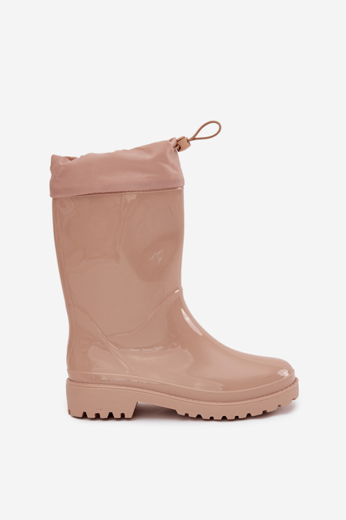 Kalosze Damskie Ze Ściągaczem Beżowe Kessia