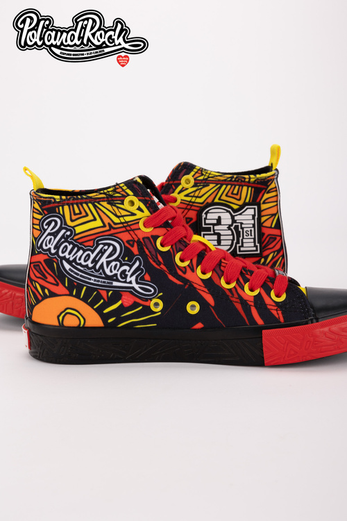 Trampki Pol'and'Rock Festival X Big Star SS174501 Czarno-Czerwone