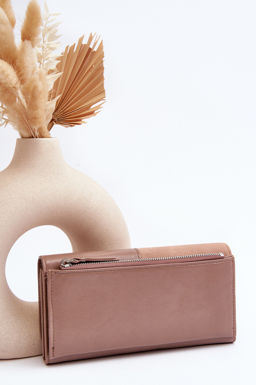 Damski Portfel Zapinany Na Magnes Beżowy Harmale
