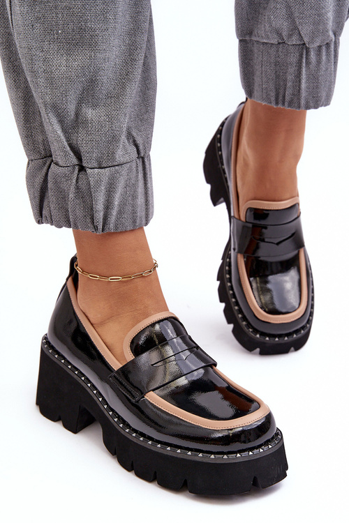 Skórzane Damskie Mokasyny D&A MR870-32 Czarne