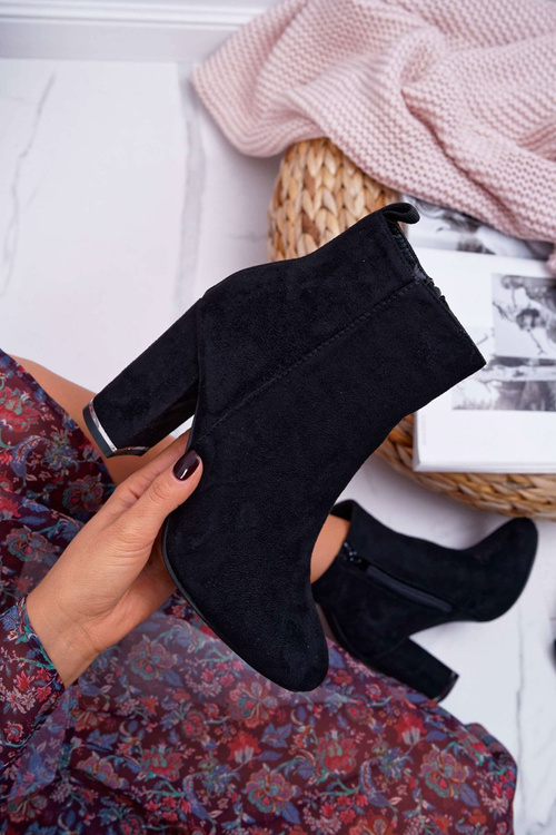 Botki Damskie Na Obcasie Czarne Sadie