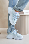 Sneakersy Damskie Na Masywnej Podeszwie Niebieskie Nevela