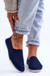Damskie Tenisówki Slip-On Granatowe Versali