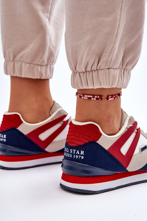Wygodne Damskie Sneakersy Memory Foam Big Star LL274950 Czerwone