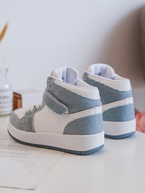 Dziecięce Buty Sportowe Jeansowe Biało-Niebieskie Milara