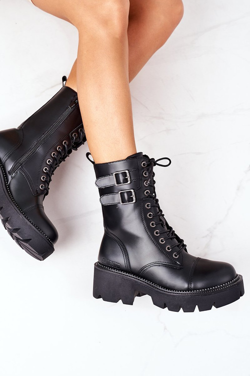 Damskie Ocieplane Workery Big Star II274113 Czarne