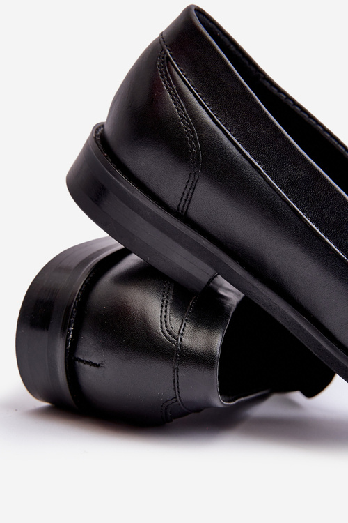Męskie Skórzane Półbuty Loafersy Zazoo 1570/1 Czarne