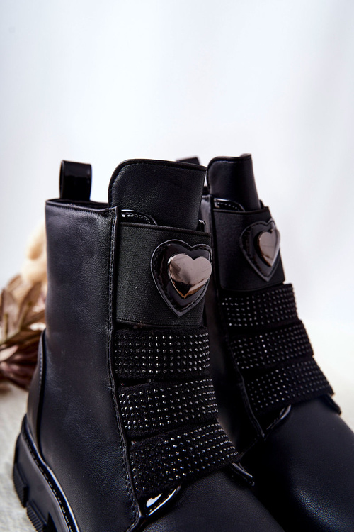 Dziecięce Botki Ocieplane Futerkiem Czarne Miraven