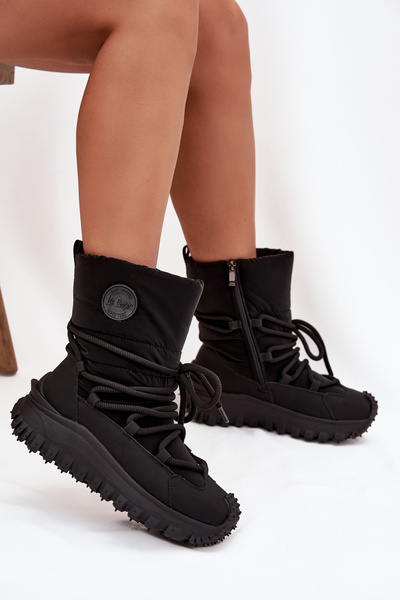 Skórzane Śniegowce Na Platformie Lee Cooper LCJ-25-12-3660 Czarne