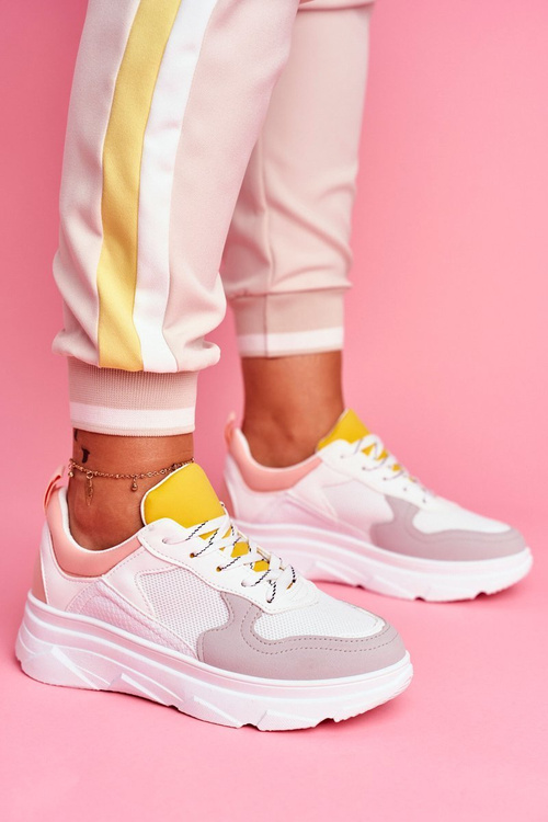 Sportowe Damskie Buty Różowo Białe Fresno