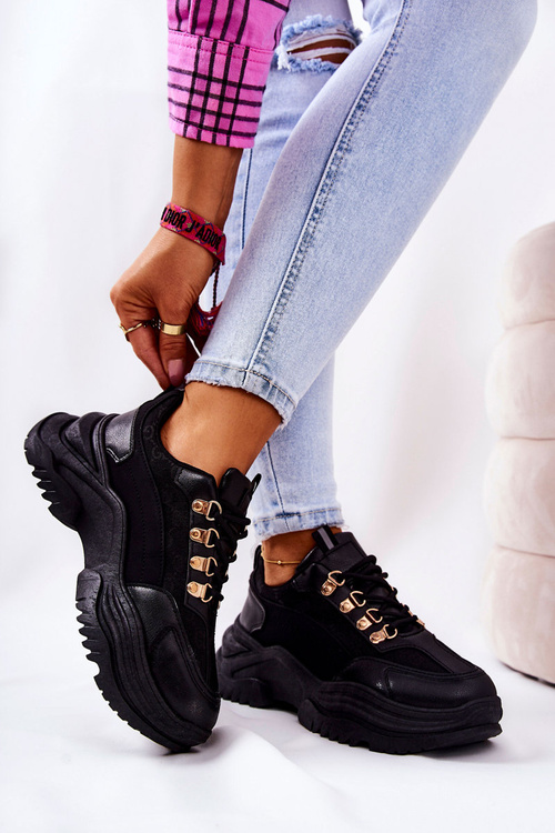 Sportowe Buty Na Platformie Czarne Flynn