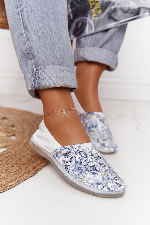 Damskie Skórzane Baleriny Maciejka Białe 01930-85