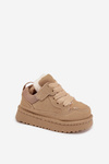 Dziecięce Sneakersy Ocieplane Futerkiem Beżowe Mireen