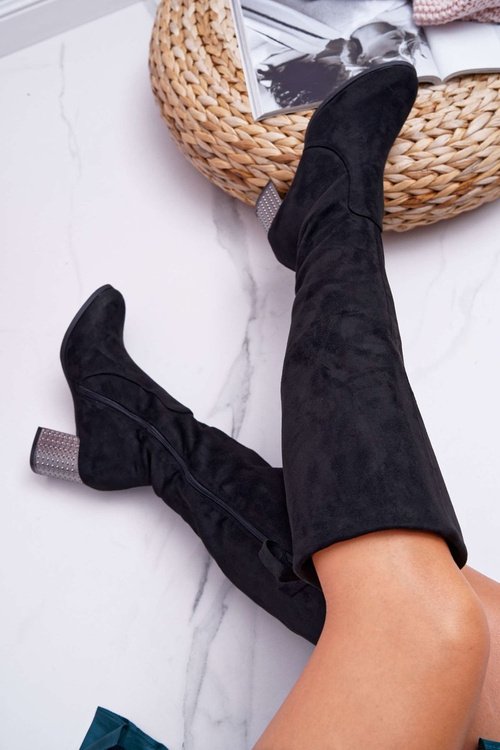 Kozaki Damskie Na Słupku Zamszowe Ocieplane Yonas