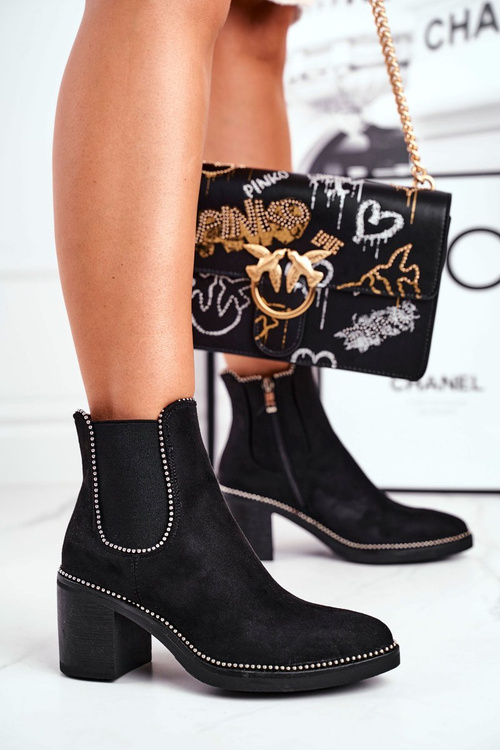 Botki Damskie Na Obcasie Czarne Let Me