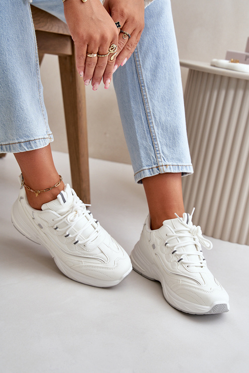 Buty Sportowe Sneakersy Eko Skórzane Białe Verilisse