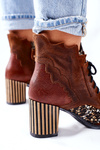 Botki Damskie Skórzane Trzewiki Maciejka Brązowe 03190-02