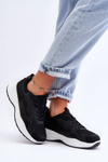 Damskie Buty Sportowe Sneakersy Na Platformie Czarno-Białe Lomare