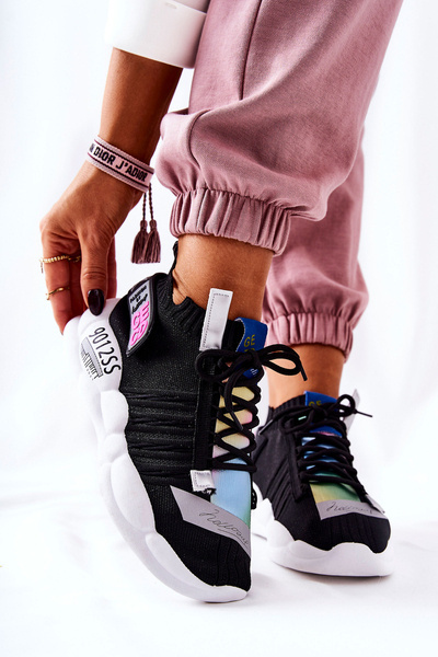 Damskie Sportowe Buty Sneakersy Czarne Bubble Tea