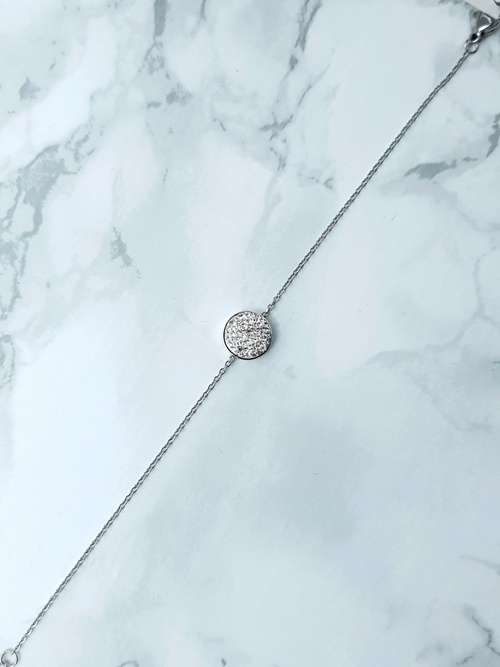 Damska Bransoleta Na Łańcuszku Kółeczko Srebrna Selene