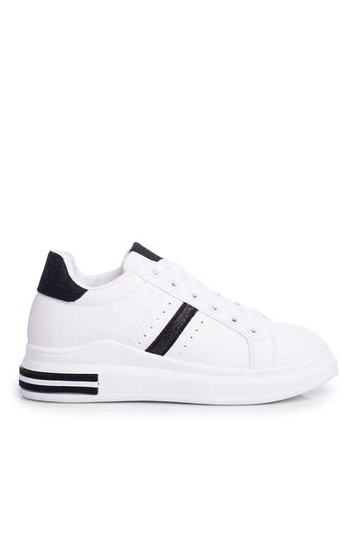 Sportowe Damskie Buty Czarny Brokat Białe Berge