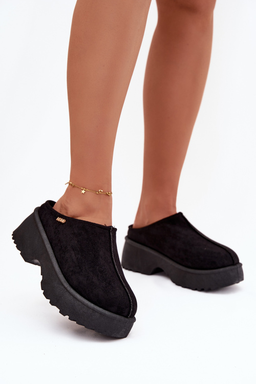 Śniegowce Damskie Niskie Na Platformie Czarne Yrenna