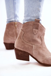 Damskie Botki W Szpic Lewski Shoes 3236 Cappucino