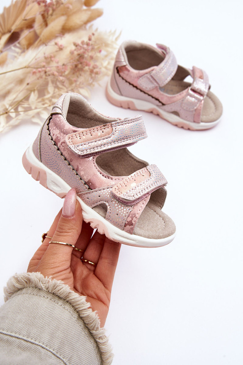 Dziecięce Wygodne Sandałki Na Rzepy Różowe Alaska