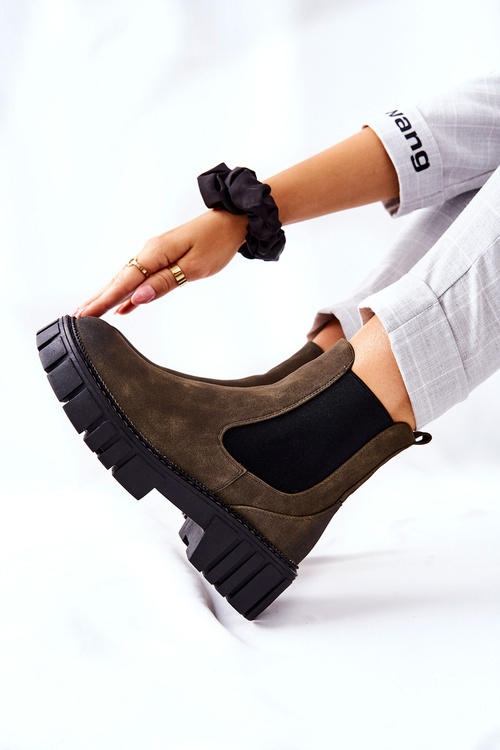 Botki Workery Trapery Ocieplane Sergio Leone TR761 Zielone