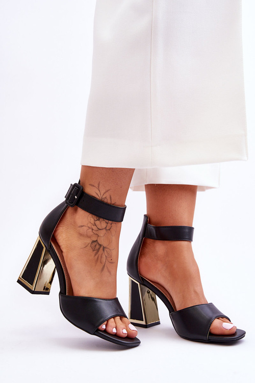 Eleganckie Sandały Na Obcasie Czarne Sorel