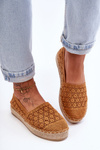 Damskie Ażurowe Espadryle Camel One Lover