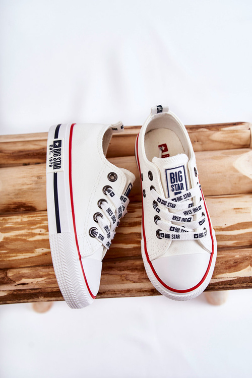 Dziecięce Skórzane Trampki BIG STAR KK374038 Białe