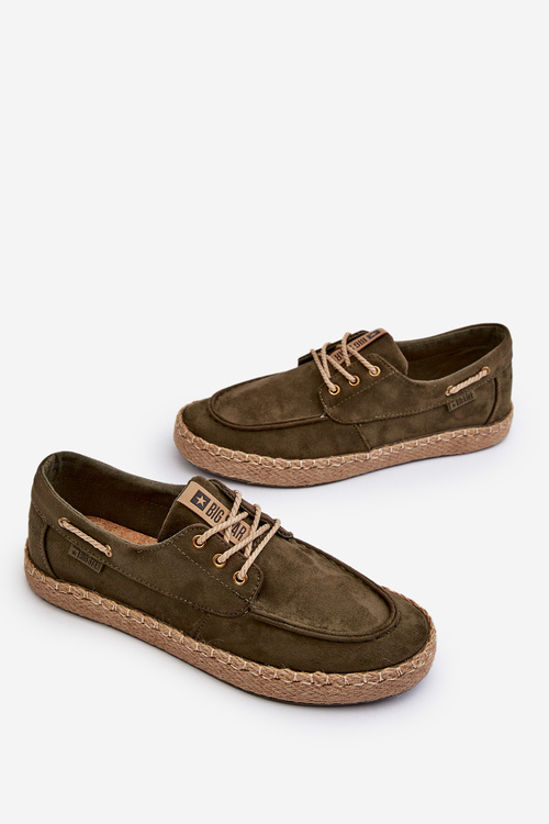 Espadryle Męskie Sznurowane Big Star NN174055 Khaki