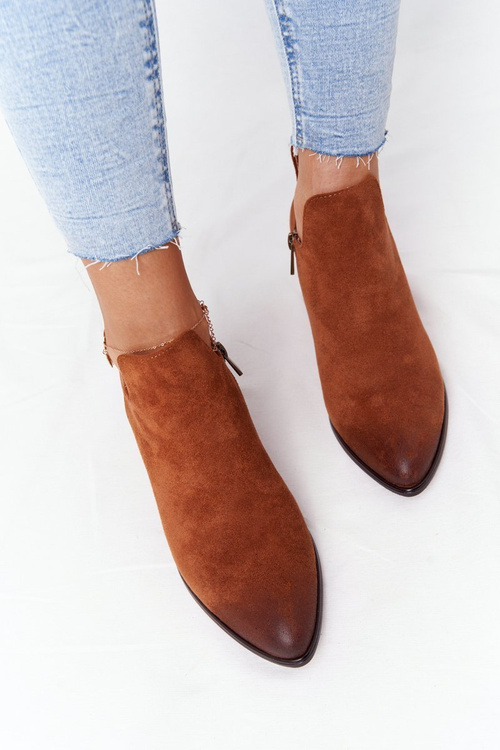 Botki Z Wycięciami Na Słupku Vinceza 21-10558 Camel