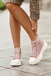 Ocieplane Trampki Damskie Na Platformie Big Star OO274071 Różowe