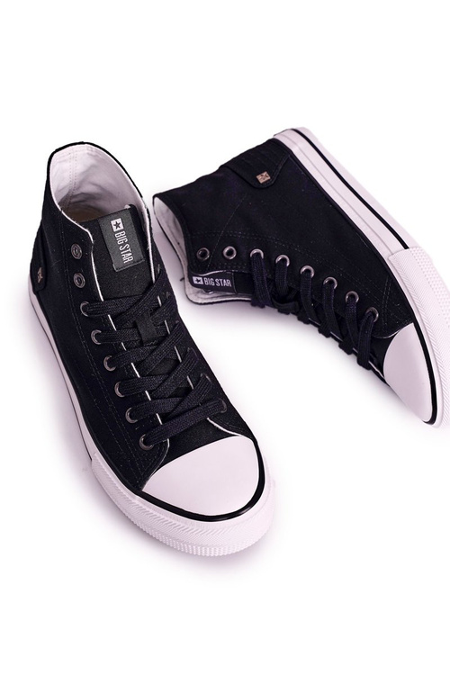 Męskie Klasyczne Wysokie Trampki BIG STAR DD174249 Czarne