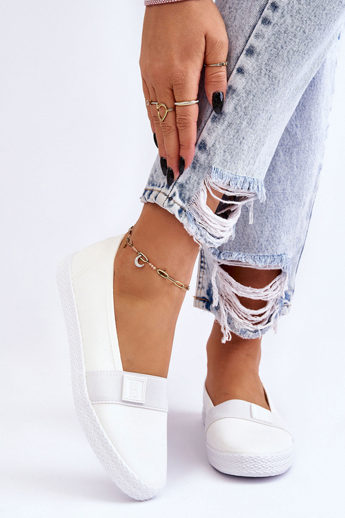 Damskie Wsuwane Tenisówki Big Star LL274201 Białe