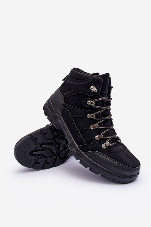 Męskie Buty Trekkingowe Ocieplane Czarne Cowder