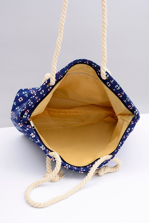 Torba Damska Duża Marynarska Plażowa Granatowa